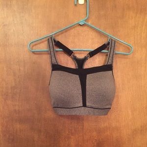 Gray padded sports bra
